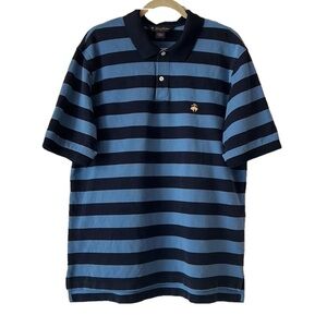 Brooks Brothers Striped Performance Polo Short Sleeve Shirt 100% Cotton XL